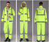 Fluorescent Green Outdoor Traffic Duty Flood Control Emergency Raincoat Rain Pants Suit