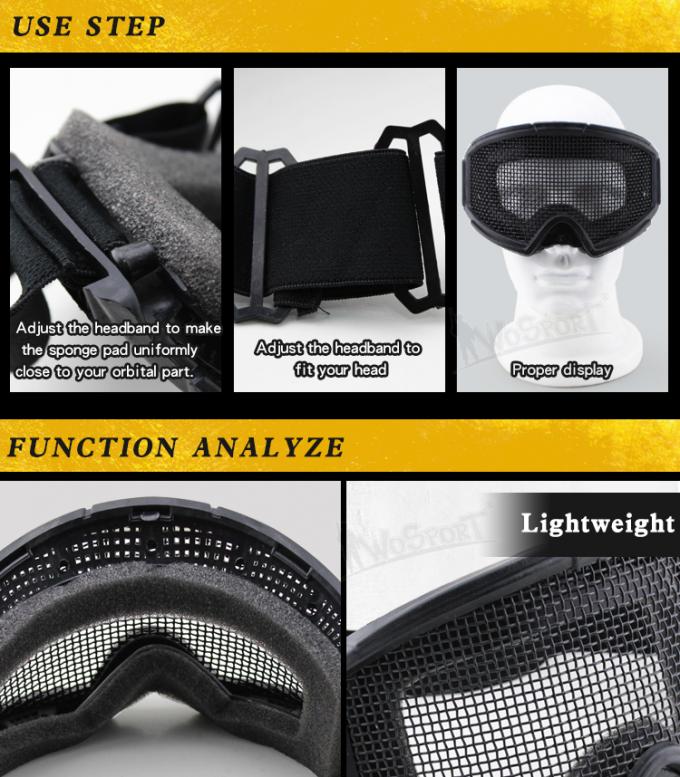 WoSporT de In het groot transformator beschermende bril van de airsoft paintball tactische veiligheid van de de jachtbeschermende bril openlucht militaire met staalnetwerk