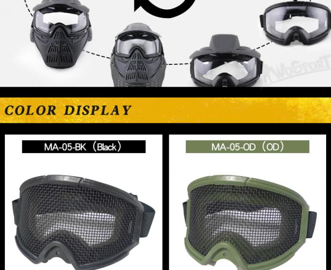 WoSporT de In het groot transformator beschermende bril van de airsoft paintball tactische veiligheid van de de jachtbeschermende bril openlucht militaire met staalnetwerk