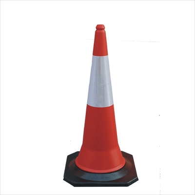 1M Rubber Base Reflective PE Cone Road Traffic Warning Cone Ice Cream 1000mm