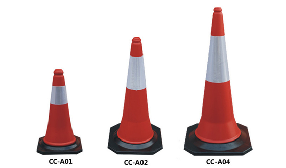 1M Rubber Base Reflective PE Cone Road Traffic Warning Cone Ice Cream 1000mm